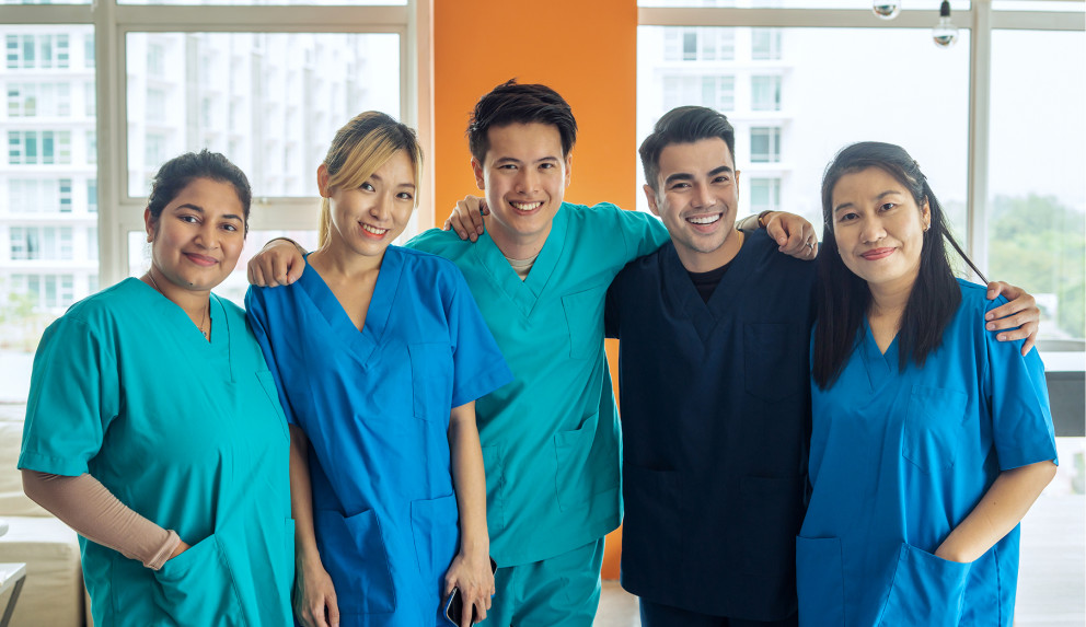Group of health professionals smiling