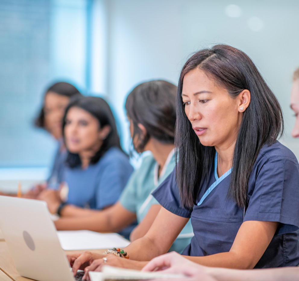 Caregivers studying together